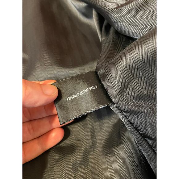 Brandini Le Collezioni Mens Black Buttery Soft Button Up Y2K Leather Jacket XL - Picture 12 of 13